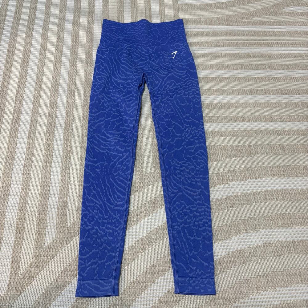 Gymshark Blue Wave Leggings Women's XS Butt Scrunch Athletic
